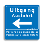 Bewegwijzering 950x950x2,3mm blauw/wit ENKELZ.  - Obelink