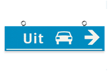 Verwijsbord kokerprofiel 400x100mm voor route auto - met ophangogen