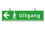Verwijsbord kokerprofiel 400x100mm voor route voetgangers reflecterend - met ophangogen
