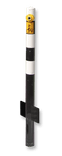Drukknopmast zwart/wit gecoat met serviceluik voor verkeerslicht