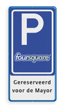 Verkeersbord RVV E08 met bedrijfslogo en tekst