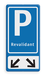 Verkeersbord RVV E08 eigen tekst - 2 pijlen