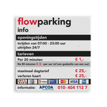 Vlak informatiebord vierkant AluPanel met parkeerinformatie