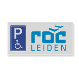 Vlak bordpaneel 300x150mm met logo en picto voor montage aan de muur