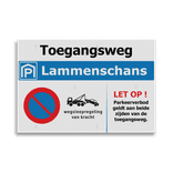 Vlak informatiepaneel 1500x1000mm Toegangsweg parkeergarage