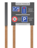 Informatiebord met houten palen | Park Meerlanden
