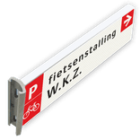 Verwijskoker voor bedrijven of instellingen met tekst en pijl