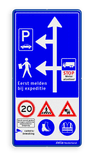 Routebord 1000x2000mm met logo en veiligheidspictogrammen