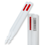 Bermpaal wit kunststof type Harpoen 1200x110x50mm - met reflectoren rood/wit