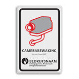 Bord CAMERABEWAKING met bedrijfsgegevens conform Belgische wetgeving en richtlijnen