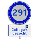 Logobord blauw/wit ROND
