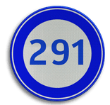 Logobord blauw/wit ROND