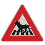 Verkeersbord overstekend wild - leeuw