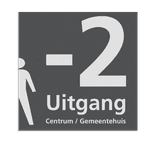 Vlak bord 1000x1000mm met informatie verdieping