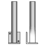 Montagebeugel RECHT Ø48 aluminium met hoeklijn