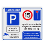 Verkeersbord eigen terrein met regels terrein - reflecterend