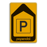 Verkeersbord WIU T201 FLUOR geel/zwart + LOGO Papendal