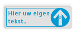 Verwijsbord met eigen tekst en draaibare routepijl