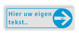 Verwijsbord met eigen tekst en draaibare routepijl