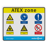 Entreebord ATEXZONE met PBM pictogrammen