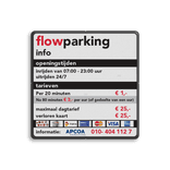 Vierkant informatiebord met parkeerinformatie in huisstijl