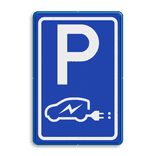 Verkeersbord E08 elektrische auto met afwijkend ontwerp