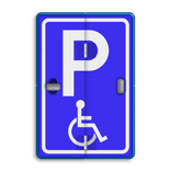 Parkeerbord met klap en 2 verschillende figuraties