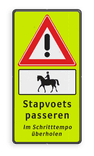 Verkeersbord Ruiter te paard, stapvoets passeren - 2 talig