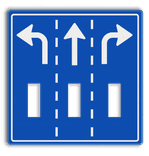 Informatiebord voorsorteren 1180x1180mm met uitsparingen voor 3 verkeerslichten