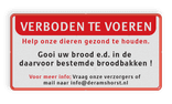 Verbodsbord voeren verboden met eigen ontwerp