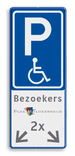 Verkeersbord E06 mindervaliden met logo en 2 pijlen