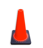 Cône de chantier 50cm orange avec base lestée en PVC recyclé