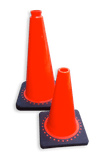 Cône de circulation 300mm orange avec pied en plastique recyclé