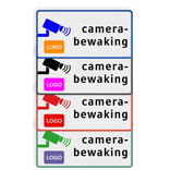 Reflecterend bord camerabewaking in huisstijl met logo