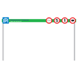 Portaal 5000x2500mm met logobord en verkeerstekens excl hoogteligger+ tekst