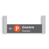 Verwijsbord PWC RAL9006 / 7005  800x200 + reflex | Enkelzijdig | Montagestukken 80x80mm