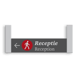 Verwijsbord PWC RAL9006 / 7005  600x200 + reflex | Enkelzijdig | Montagestukken 80x80mm
