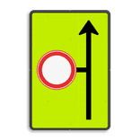 Verkeersbord RVV L09-C01 - Volgende zijstraat is gesloten voor verkeer - fluor achtergrond