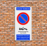 Muurbeugelset RAL7042 aluminium - verkeersbord op vlakke muur