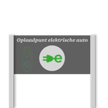 Verwijsunit PWC RAL9006 / 7005  2000x1000 + reflex | Enkelzijdig | Staanders 2500x80x80mm + ankerset