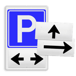 Parkeerbord met verwisselbare magneetpijlen