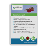 Rechthoekig spelregelbord in huisstijl met full-color opdruk