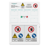 Informatiebord 457x640x35mm met vitrine aluminium met voorruit