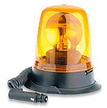 Lampe clignotante orange 12V – Base magnétique – Câble spiralé​