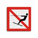 Scheepvaartbord BPR A.14 - Verboden te waterskiën