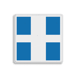 Scheepvaartbord BPR E.9a t/m E. 9i - Aanduiding hoofdwater(s) en nevenvaarwater(s)