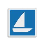 Scheepvaartbord BPR E.18 - Zeilschepen toegestaan