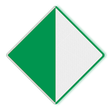 Scheepvaartbord BPR D.2a links - Aanbeveling binnen de aangegeven begrenzing te varen