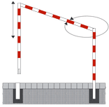 Hoogtebegrenzer SH2 - 2,0 mtr. - Draaibaar - Bodemmontage