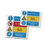 Vlak Reflecterend Veiligheidsbord met diverse pictogrammen en afmetingen